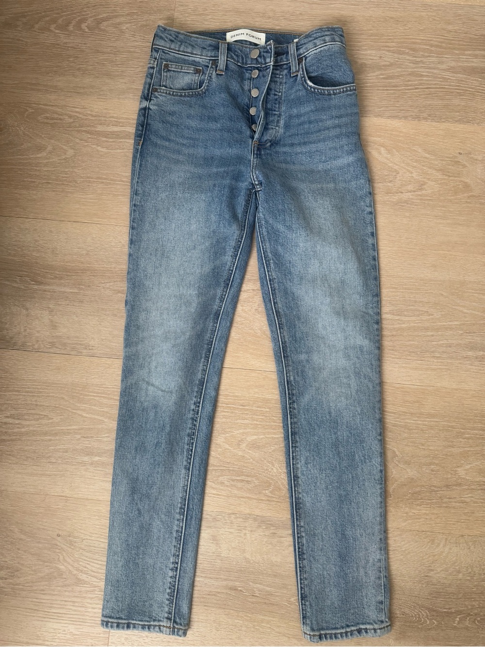 Denim Forum The Yoko High Rise Slim Jeans — Medium Blue Wash